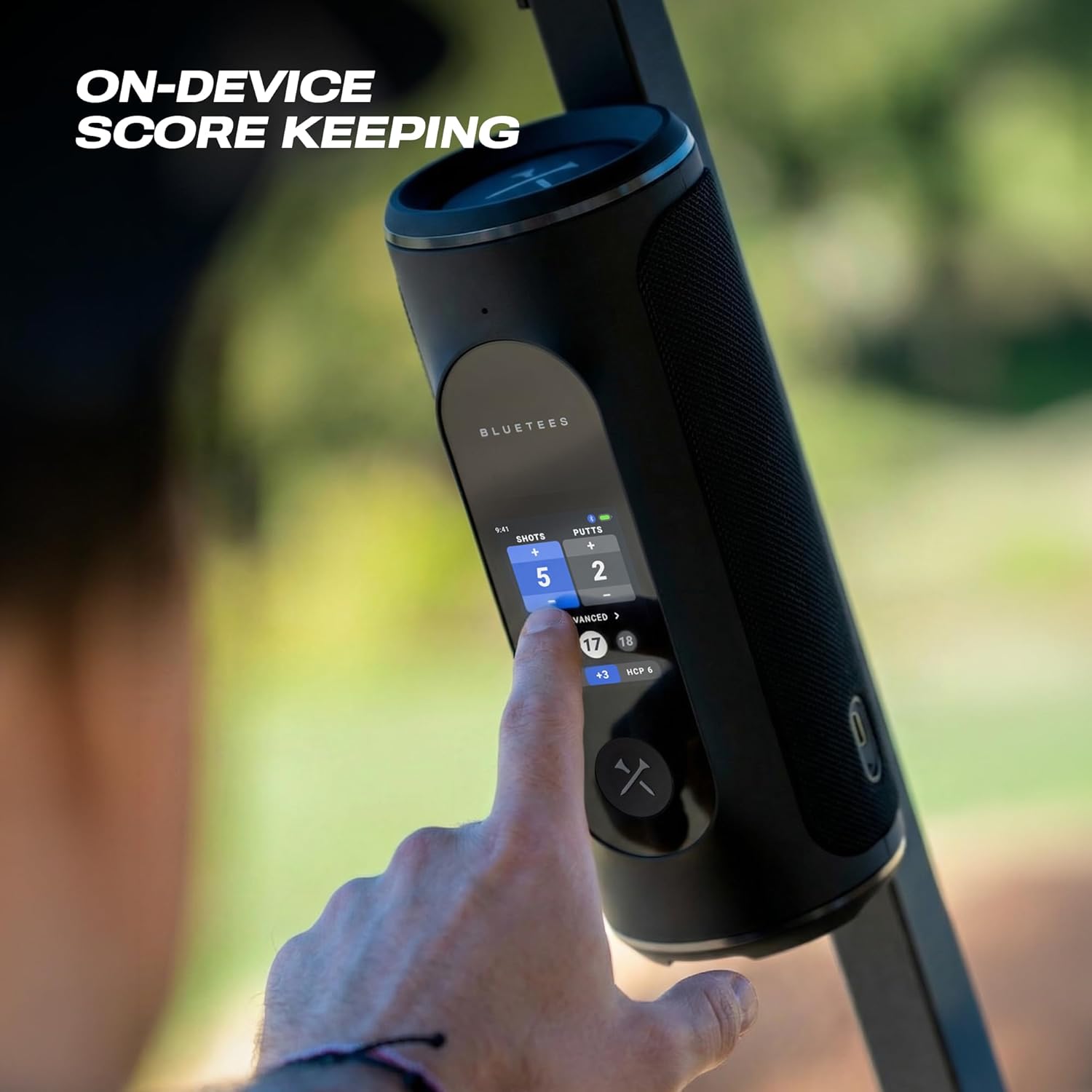 Blue Tees Golf Player Pro GPS Speaker, New 2026 Release, AI Powered Golf Speaker, 42,000+ Courses, Visual, Audible & Hazard Distances,10+ Hour Battery, Magnetic Mount, IP67 Waterproof